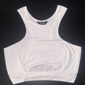 Chic White Sleeveless Crop Top